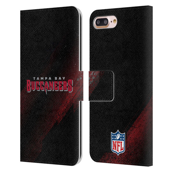 NFL Tampa Bay Buccaneers Logo Blur Leather Book Wallet Case Cover For Apple iPhone 7 Plus / iPhone 8 Plus