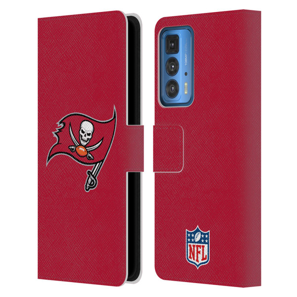 NFL Tampa Bay Buccaneers Logo Plain Leather Book Wallet Case Cover For Motorola Edge 20 Pro
