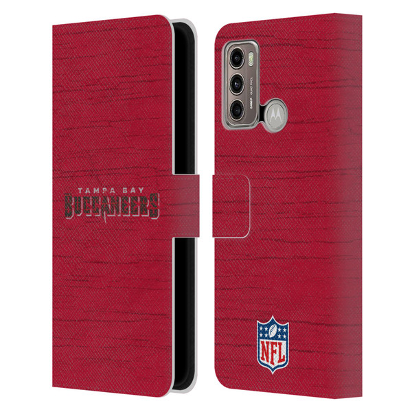 NFL Tampa Bay Buccaneers Logo Distressed Look Leather Book Wallet Case Cover For Motorola Moto G60 / Moto G40 Fusion