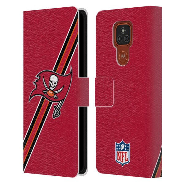 NFL Tampa Bay Buccaneers Logo Stripes Leather Book Wallet Case Cover For Motorola Moto E7 Plus