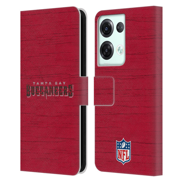 NFL Tampa Bay Buccaneers Logo Distressed Look Leather Book Wallet Case Cover For OPPO Reno8 Pro