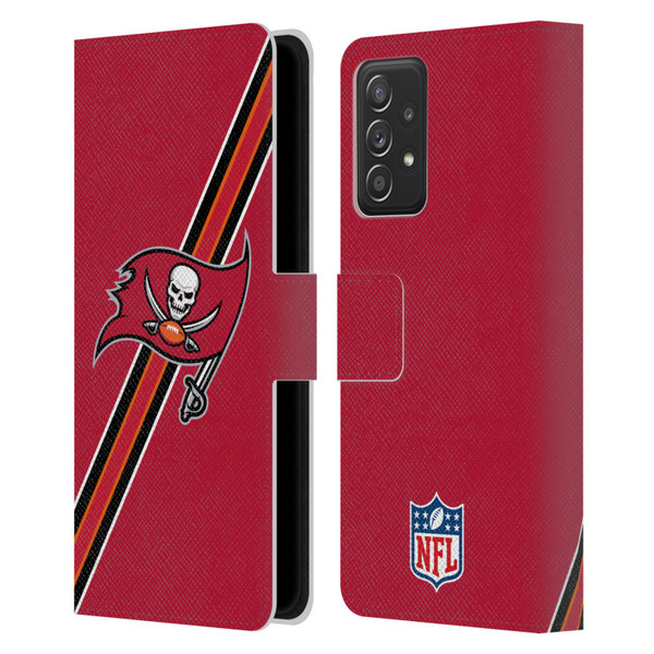 NFL Tampa Bay Buccaneers Logo Stripes Leather Book Wallet Case Cover For Samsung Galaxy A53 5G (2022)