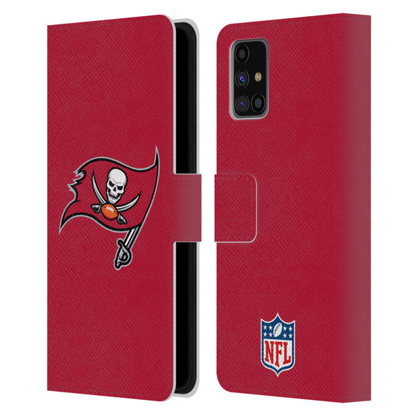 NFL Tampa Bay Buccaneers Logo Plain Leather Book Wallet Case Cover For Samsung Galaxy M31s (2020)