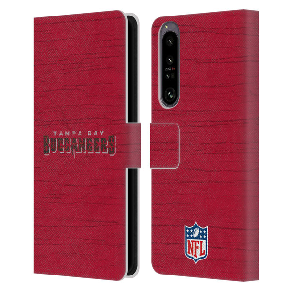 NFL Tampa Bay Buccaneers Logo Distressed Look Leather Book Wallet Case Cover For Sony Xperia 1 IV
