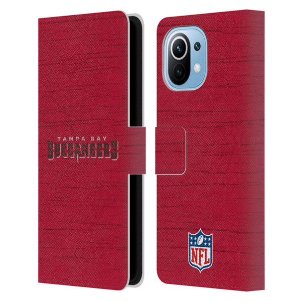 NFL Tampa Bay Buccaneers Logo Distressed Look Leather Book Wallet Case Cover For Xiaomi Mi 11