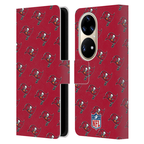 NFL Tampa Bay Buccaneers Artwork Patterns Leather Book Wallet Case Cover For Huawei P50 Pro