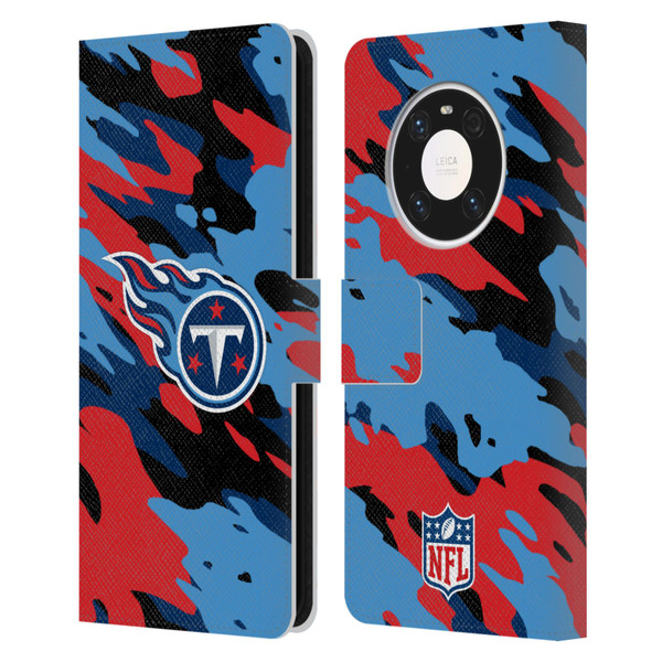 NFL Tennessee Titans Logo Camou Leather Book Wallet Case Cover For Huawei Mate 40 Pro 5G