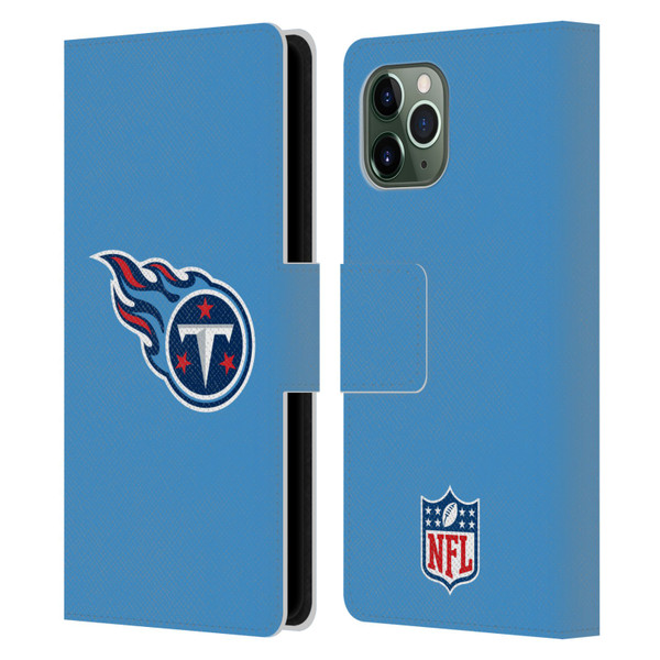 NFL Tennessee Titans Logo Plain Leather Book Wallet Case Cover For Apple iPhone 11 Pro
