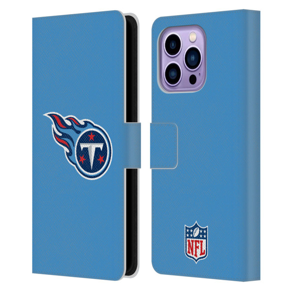 NFL Tennessee Titans Logo Plain Leather Book Wallet Case Cover For Apple iPhone 14 Pro Max