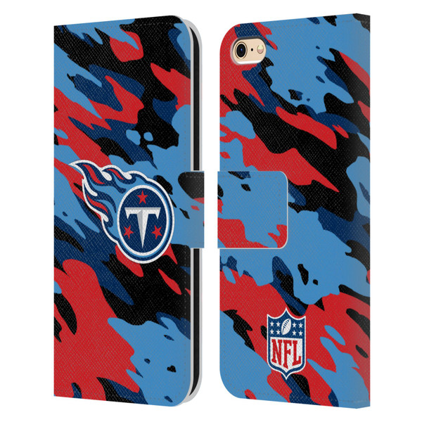 NFL Tennessee Titans Logo Camou Leather Book Wallet Case Cover For Apple iPhone 6 / iPhone 6s