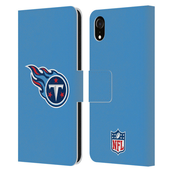 NFL Tennessee Titans Logo Plain Leather Book Wallet Case Cover For Apple iPhone XR