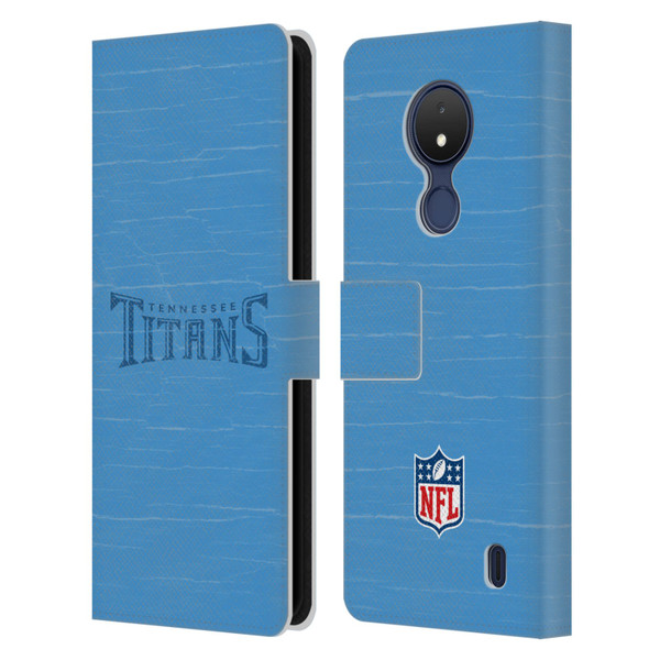 NFL Tennessee Titans Logo Distressed Look Leather Book Wallet Case Cover For Nokia C21