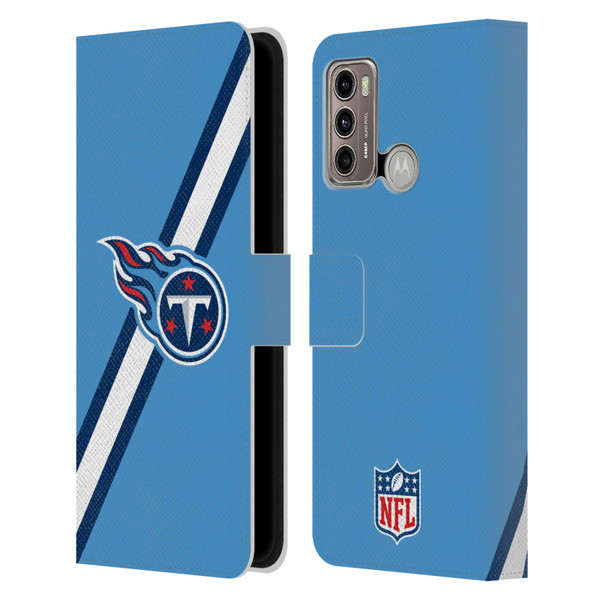 NFL Tennessee Titans Logo Stripes Leather Book Wallet Case Cover For Motorola Moto G60 / Moto G40 Fusion