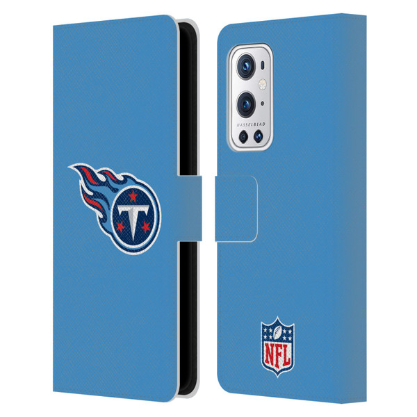 NFL Tennessee Titans Logo Plain Leather Book Wallet Case Cover For OnePlus 9 Pro