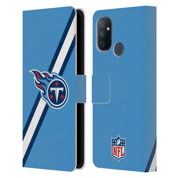 NFL Tennessee Titans Logo Stripes Leather Book Wallet Case Cover For OnePlus Nord N100