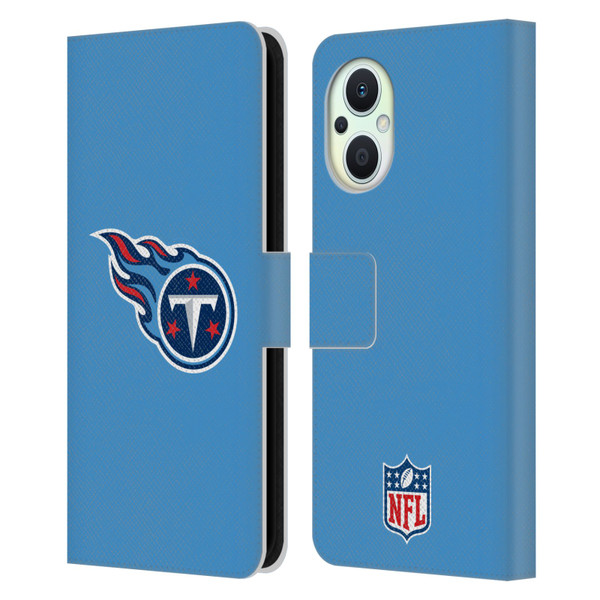 NFL Tennessee Titans Logo Plain Leather Book Wallet Case Cover For OPPO Reno8 Lite