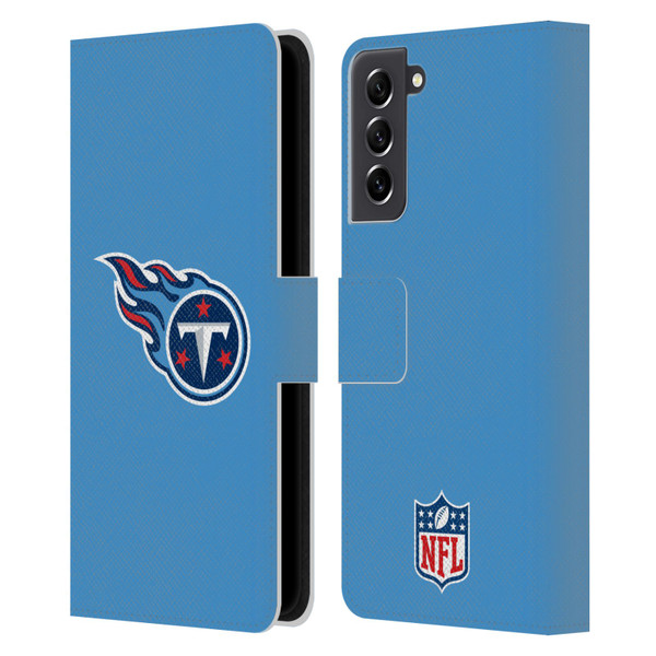 NFL Tennessee Titans Logo Plain Leather Book Wallet Case Cover For Samsung Galaxy S21 FE 5G