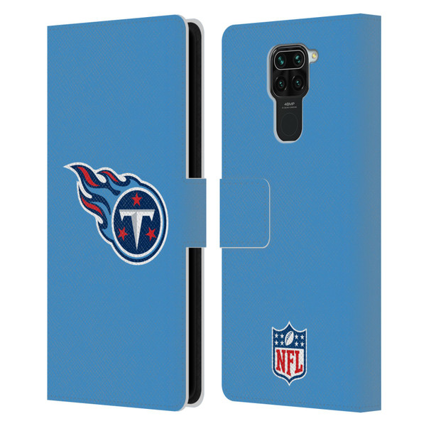 NFL Tennessee Titans Logo Plain Leather Book Wallet Case Cover For Xiaomi Redmi Note 9 / Redmi 10X 4G