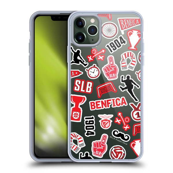S.L. Benfica 2021/22 Crest Stickers Soft Gel Case for Apple iPhone 11 Pro Max