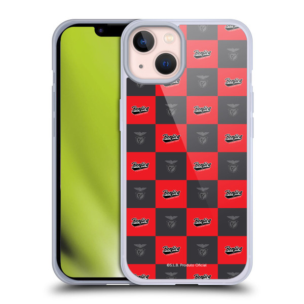 S.L. Benfica 2021/22 Crest Logo Pattern Soft Gel Case for Apple iPhone 13
