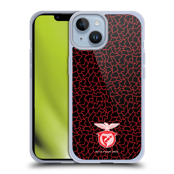 S.L. Benfica 2021/22 Crest Mosaic Pattern Soft Gel Case for Apple iPhone 14