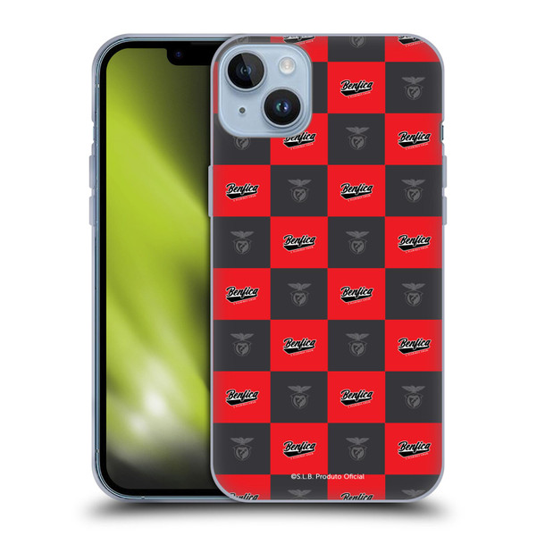 S.L. Benfica 2021/22 Crest Logo Pattern Soft Gel Case for Apple iPhone 14 Plus