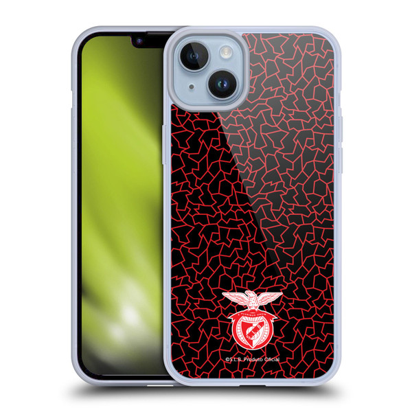 S.L. Benfica 2021/22 Crest Mosaic Pattern Soft Gel Case for Apple iPhone 14 Plus
