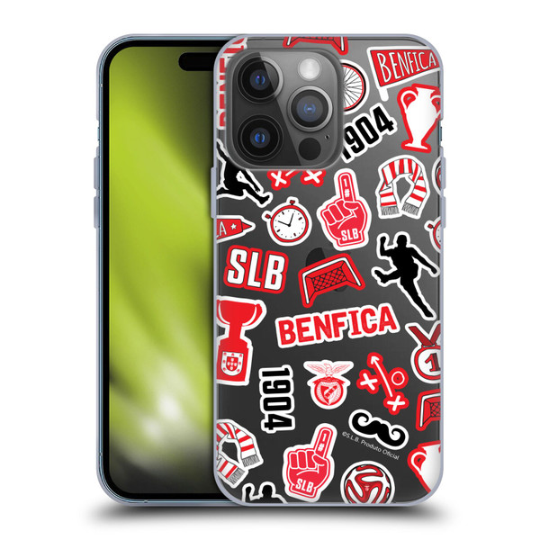 S.L. Benfica 2021/22 Crest Stickers Soft Gel Case for Apple iPhone 14 Pro