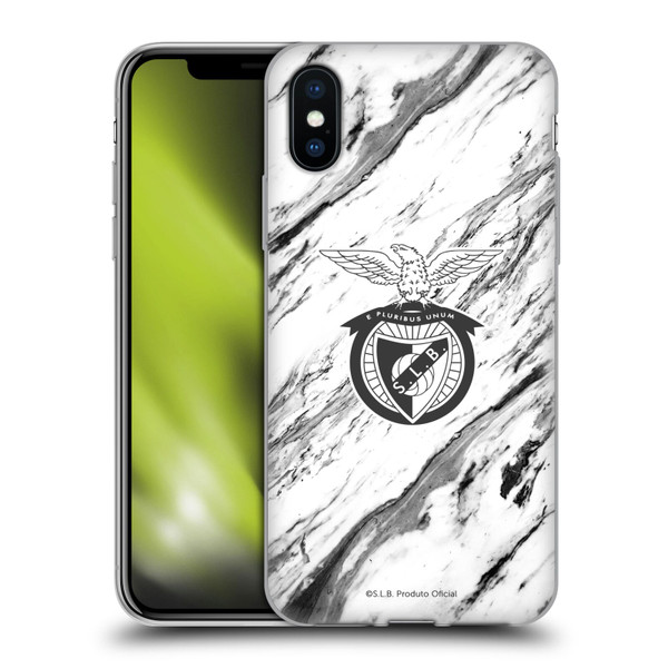 S.L. Benfica 2021/22 Crest Marble Soft Gel Case for Apple iPhone X / iPhone XS