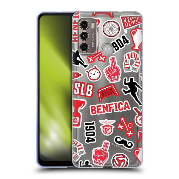 S.L. Benfica 2021/22 Crest Stickers Soft Gel Case for Motorola Moto G60 / Moto G40 Fusion