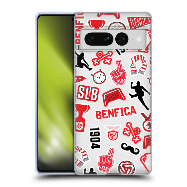 S.L. Benfica 2021/22 Crest Stickers Soft Gel Case for Google Pixel 7 Pro