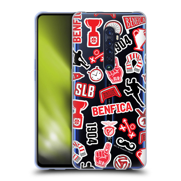 S.L. Benfica 2021/22 Crest Stickers Soft Gel Case for OPPO Reno 2