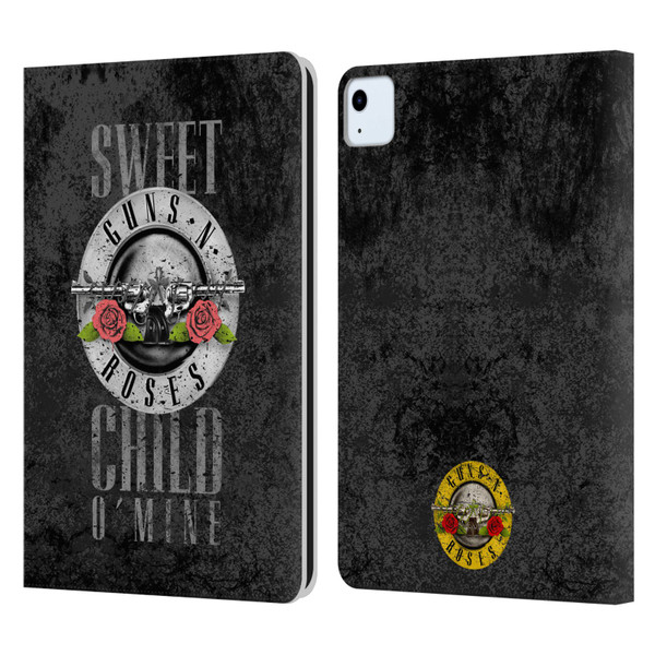 Guns N' Roses Vintage Sweet Child O' Mine Leather Book Wallet Case Cover For Apple iPad Air 11 2020/2022/2024