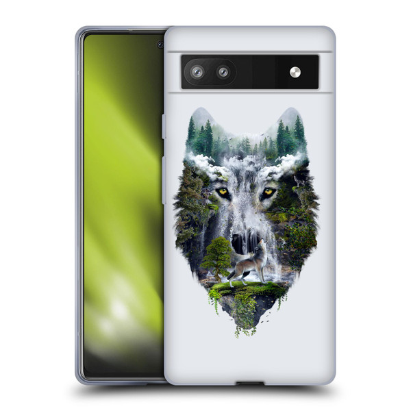 Riza Peker Animal Abstract Wolf Nature Soft Gel Case for Google Pixel 6a