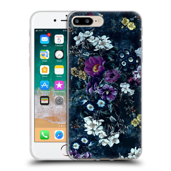 Riza Peker Night Floral Purple Flowers Soft Gel Case for Apple iPhone 7 Plus / iPhone 8 Plus