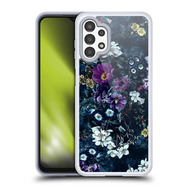 Riza Peker Night Floral Purple Flowers Soft Gel Case for Samsung Galaxy A13 (2022)