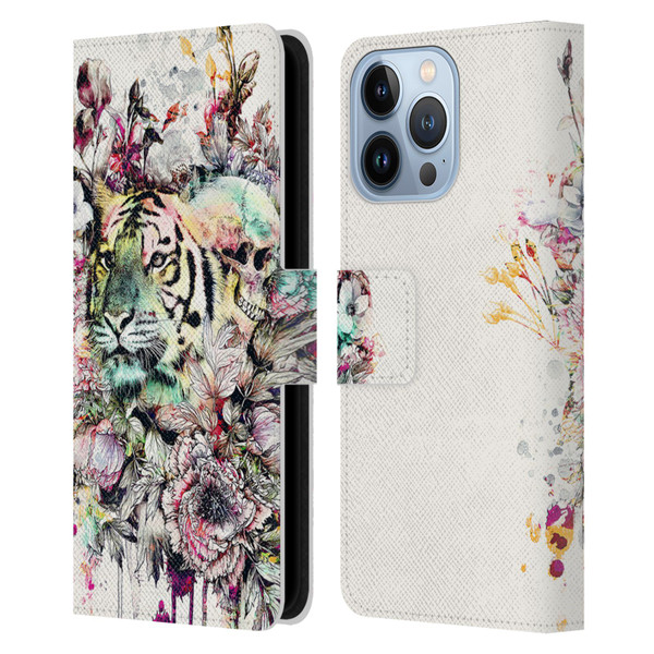 Riza Peker Animals Tiger Leather Book Wallet Case Cover For Apple iPhone 13 Pro
