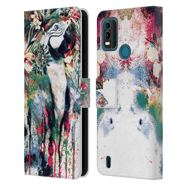 Riza Peker Animals Parrot Leather Book Wallet Case Cover For Nokia G11 Plus