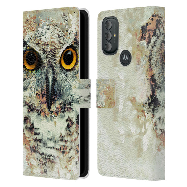 Riza Peker Animals Owl II Leather Book Wallet Case Cover For Motorola Moto G10 / Moto G20 / Moto G30