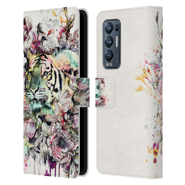 Riza Peker Animals Tiger Leather Book Wallet Case Cover For OPPO Find X3 Neo / Reno5 Pro+ 5G