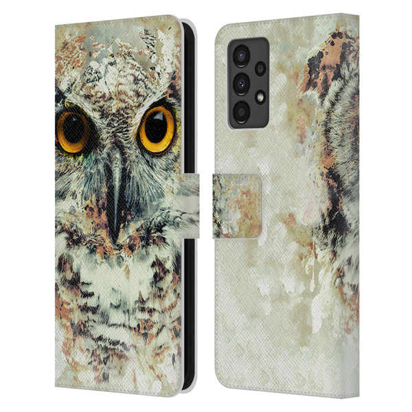 Riza Peker Animals Owl II Leather Book Wallet Case Cover For Samsung Galaxy A13 (2022)