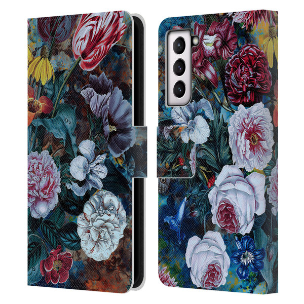 Riza Peker Florals Full Bloom Leather Book Wallet Case Cover For Samsung Galaxy S21 5G