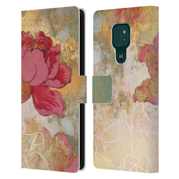 Aimee Stewart Smokey Floral Midsummer Leather Book Wallet Case Cover For Motorola Moto G9 Play