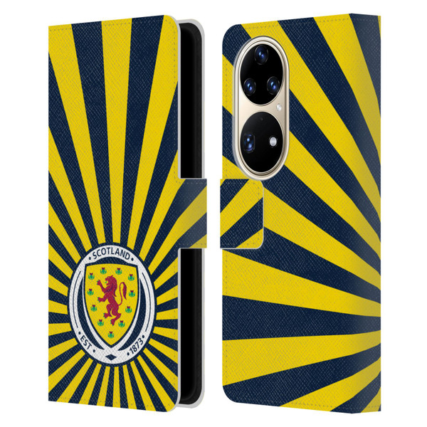 Scotland National Football Team Logo 2 Sun Rays Leather Book Wallet Case Cover For Huawei P50 Pro