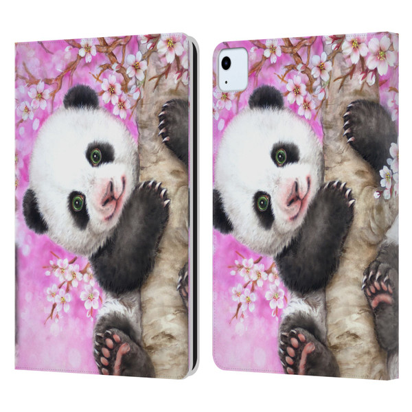 Kayomi Harai Animals And Fantasy Cherry Blossom Panda Leather Book Wallet Case Cover For Apple iPad Air 2020 / 2022