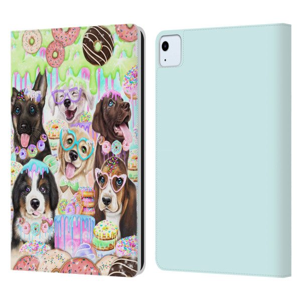 Sheena Pike Animals Puppy Dogs And Donuts Leather Book Wallet Case Cover For Apple iPad Air 2020 / 2022