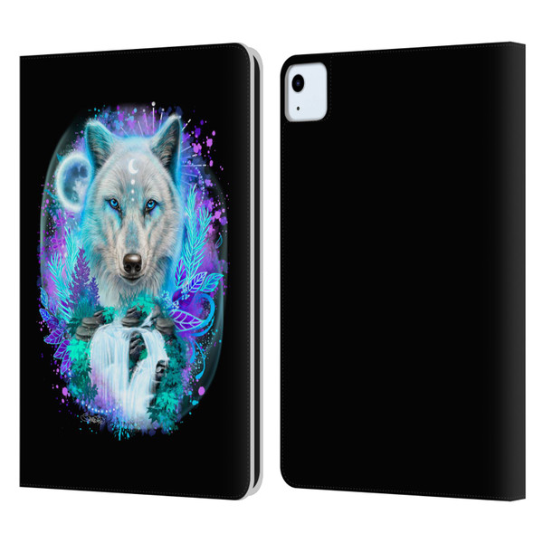 Sheena Pike Animals Winter Wolf Spirit & Waterfall Leather Book Wallet Case Cover For Apple iPad Air 11 2020/2022/2024
