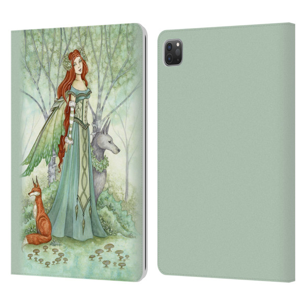 Amy Brown Magical Fairies Woodland Fairy With Fox & Wolf Leather Book Wallet Case Cover For Apple iPad Pro 11 2020 / 2021 / 2022