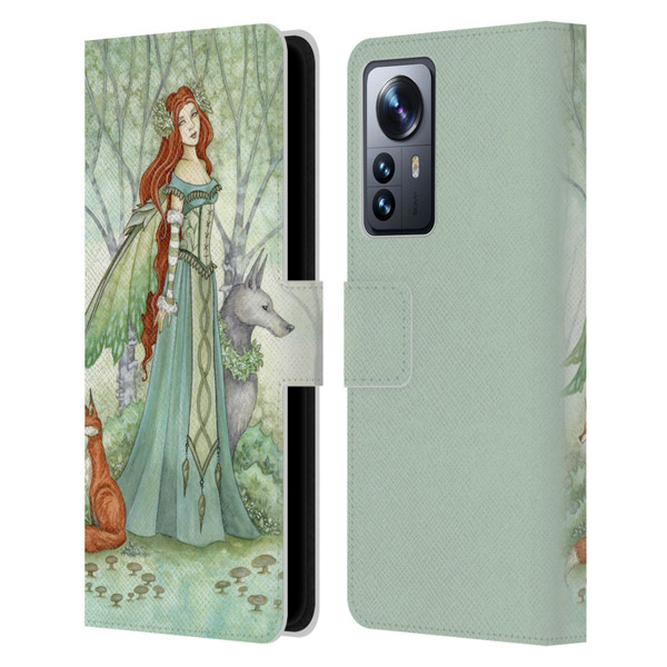 Amy Brown Magical Fairies Woodland Fairy With Fox & Wolf Leather Book Wallet Case Cover For Xiaomi 12 Pro