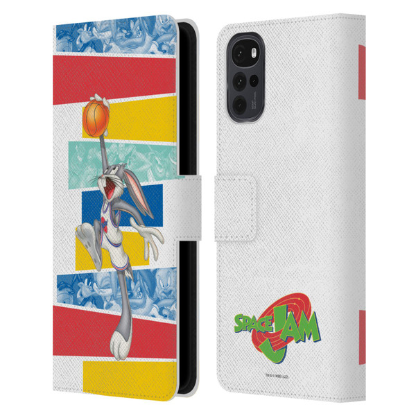 Space Jam (1996) Graphics Bugs Bunny Leather Book Wallet Case Cover For Motorola Moto G22